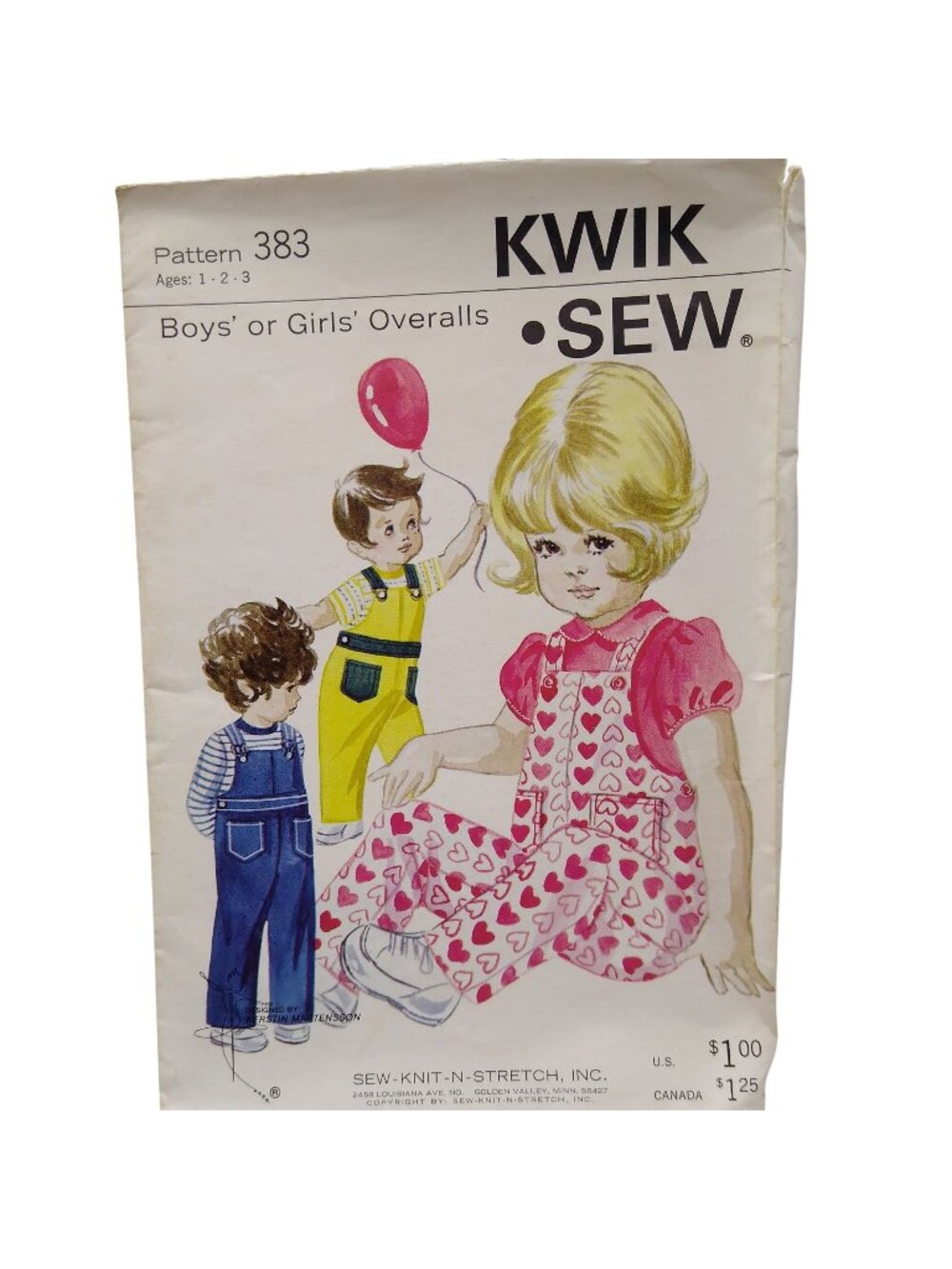 Vintage Sewing PATTERN Sew Knit n Stretch 383, Kwik Sew 1969 Unisex Boy or Girl